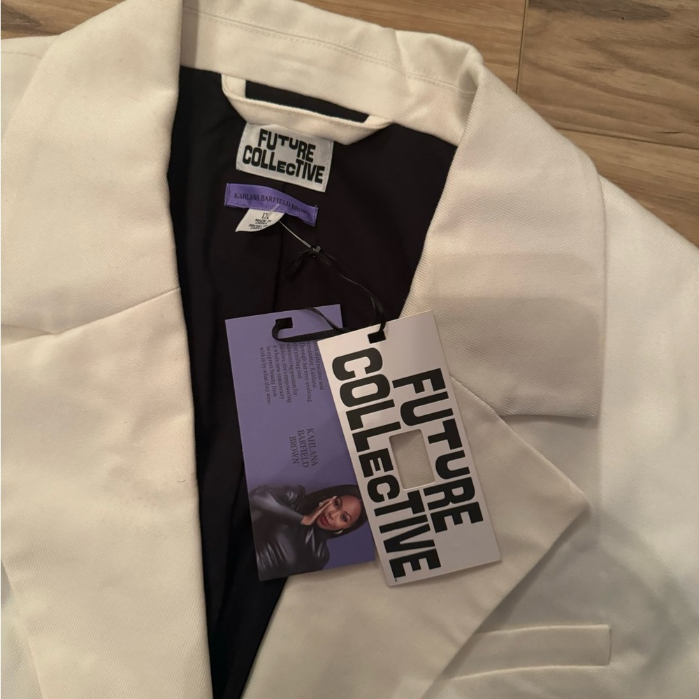 Off-White Future Collective Oversized Cold-Shoulder Blazer - Size 1X